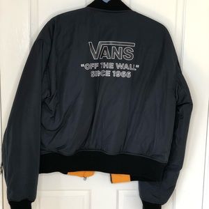 Vans bomber jacket. Black orange jacket